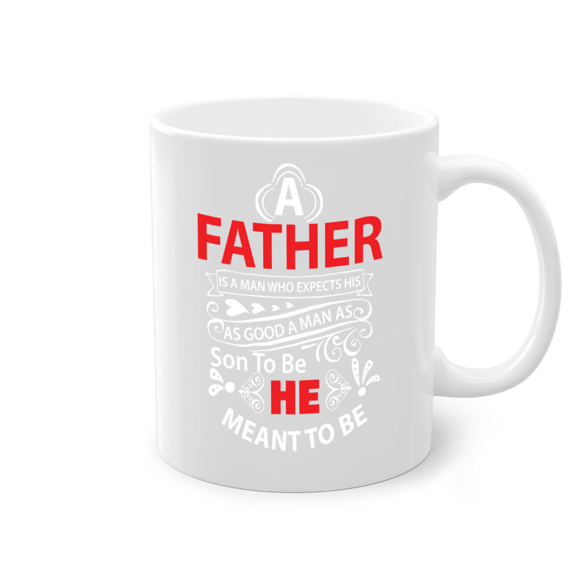 A Father 247# Mug featuring a glossy finish and colorful handle, available in multiple colors and sizes.