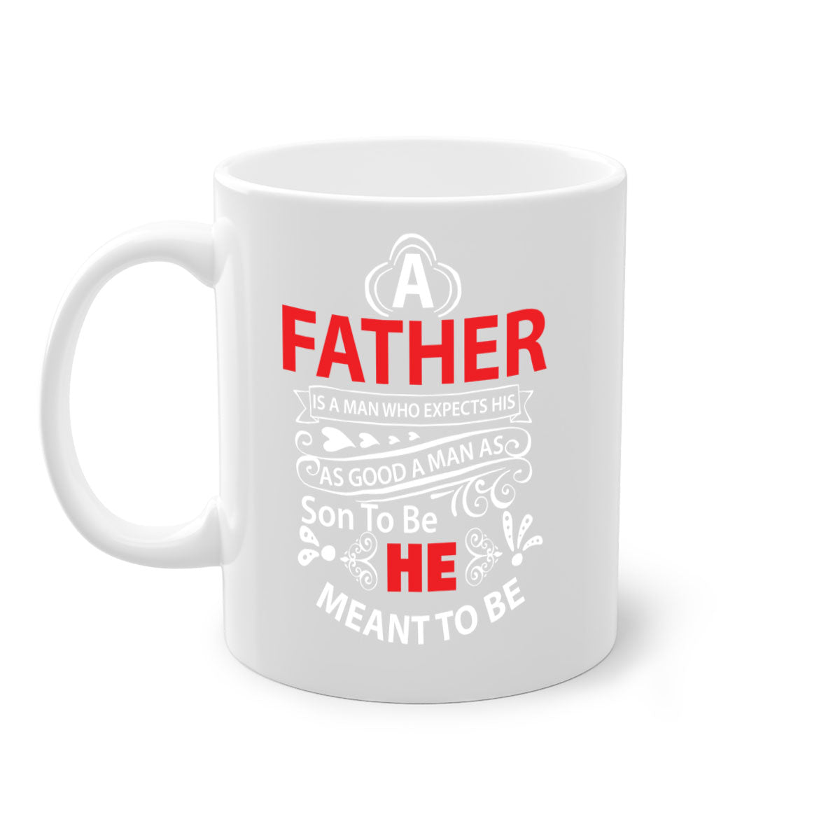 A Father 247# Mug featuring a glossy finish and colorful handle, available in multiple colors and sizes.