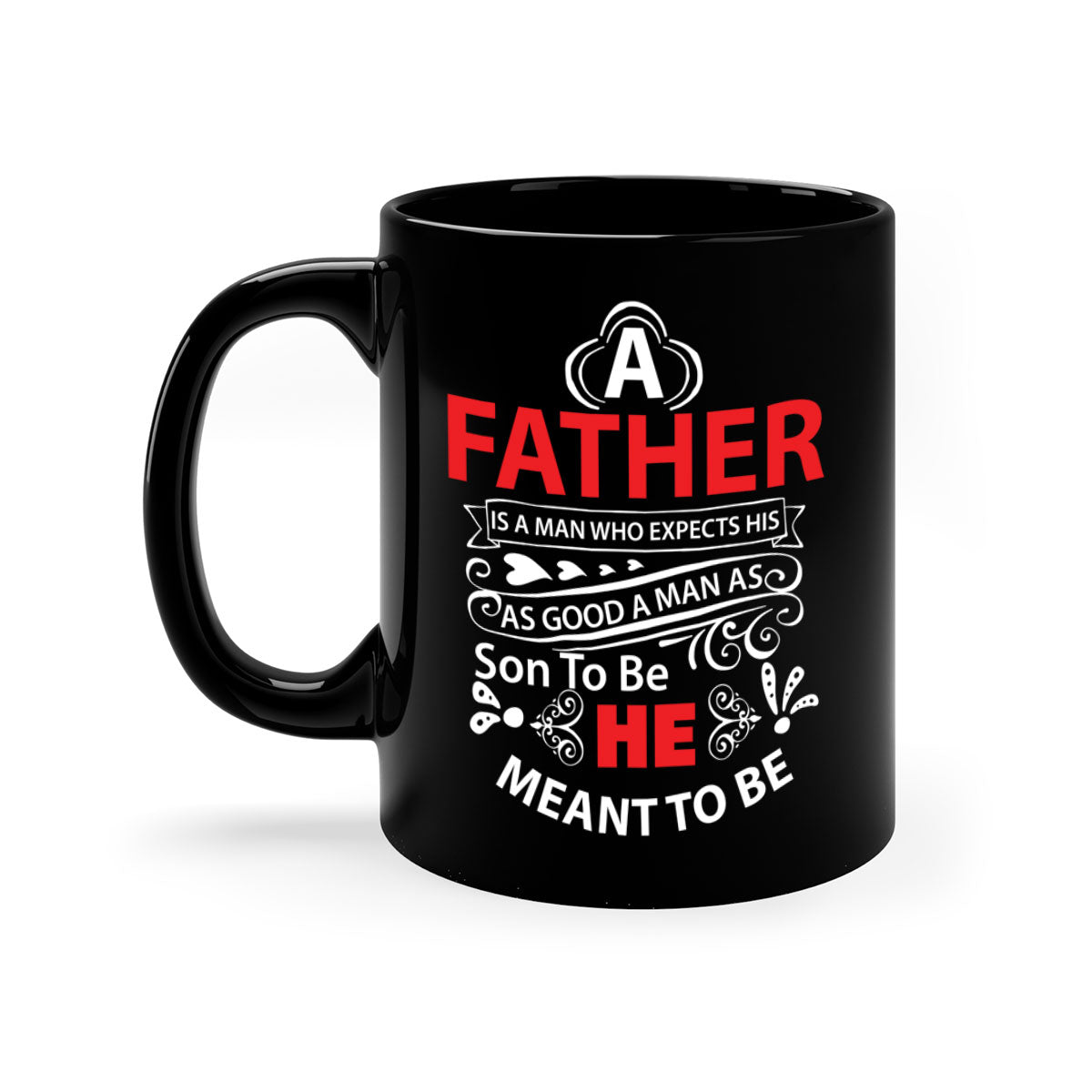 A Father 247# Mug featuring a glossy finish and colorful handle, available in multiple colors and sizes.