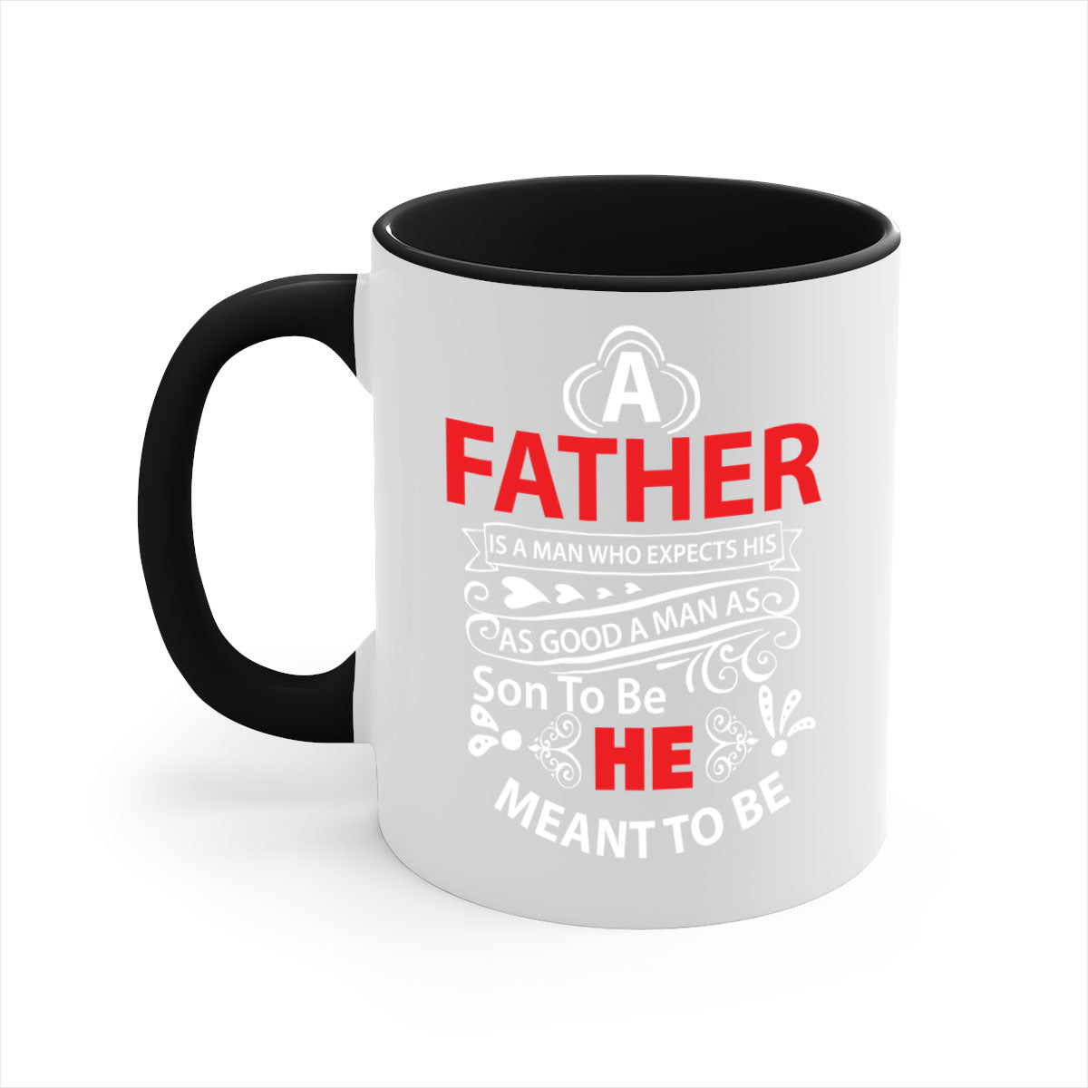 A Father 247# Mug featuring a glossy finish and colorful handle, available in multiple colors and sizes.