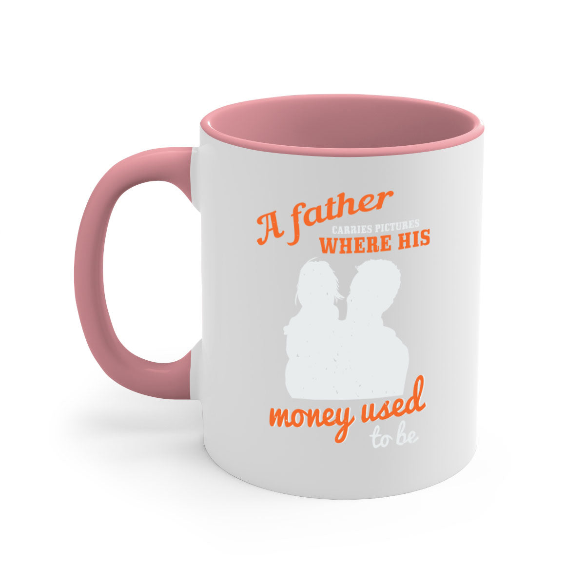 A stylish two-tone ceramic mug with a colored handle and glossy finish, perfect for coffee or tea, ideal for Father's Day gifts.