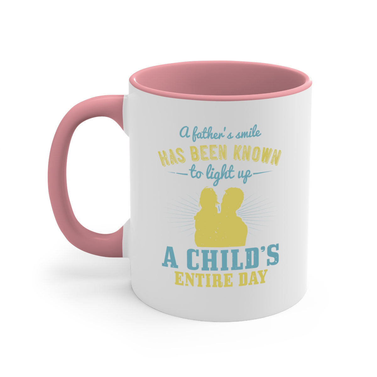 A stylish two-tone coffee mug with a glossy finish, featuring a colored handle and interior, perfect for Father's Day gifts.