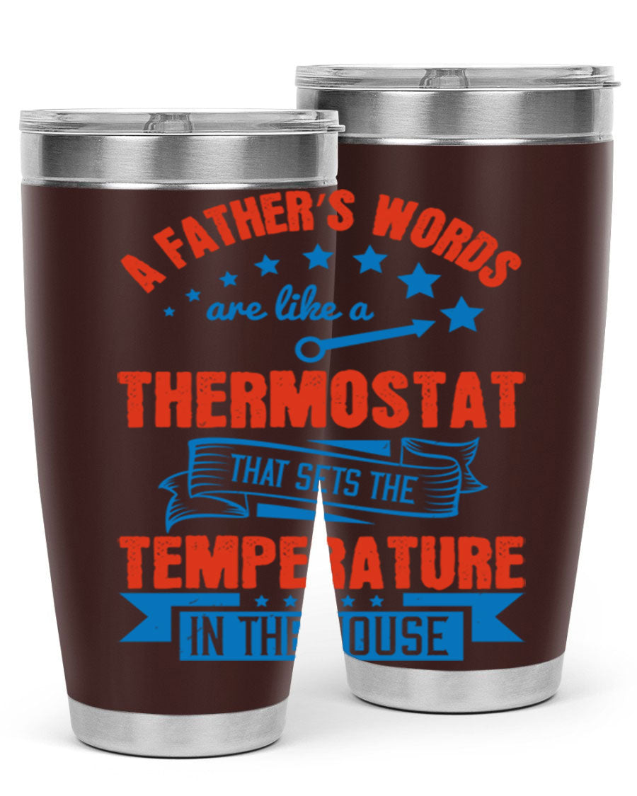 20oz and 30oz stainless steel tumblers with copper lining, featuring a press-in lid, designed to keep drinks hot or cold.