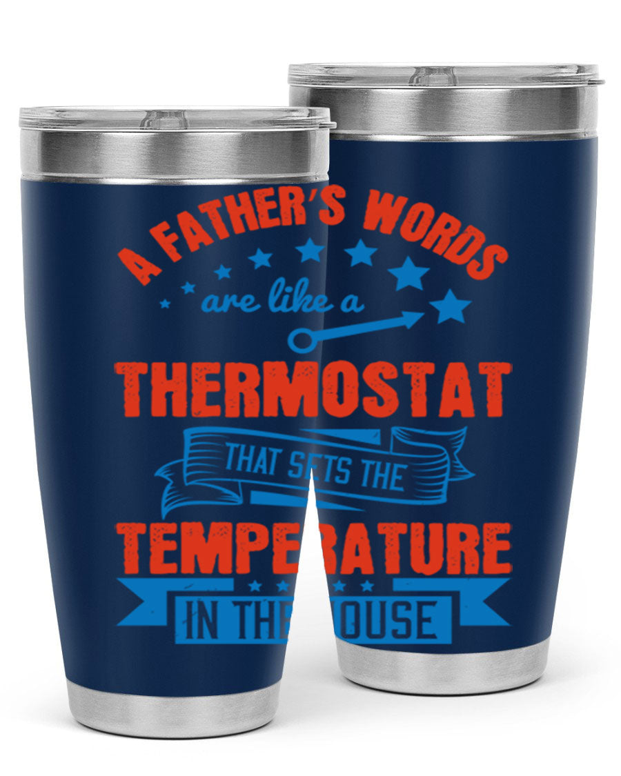 20oz and 30oz stainless steel tumblers with copper lining, featuring a press-in lid, designed to keep drinks hot or cold.