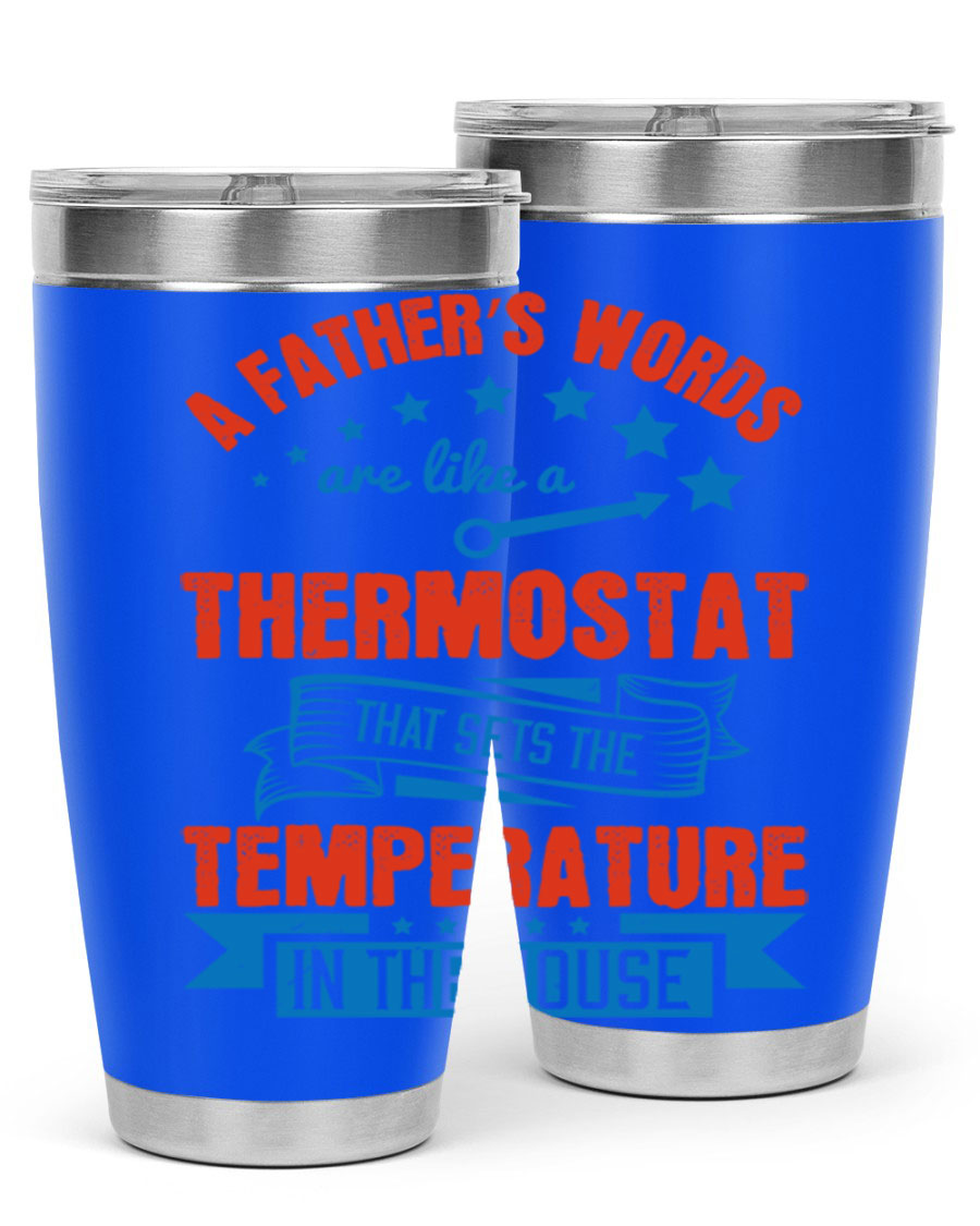 20oz and 30oz stainless steel tumblers with copper lining, featuring a press-in lid, designed to keep drinks hot or cold.