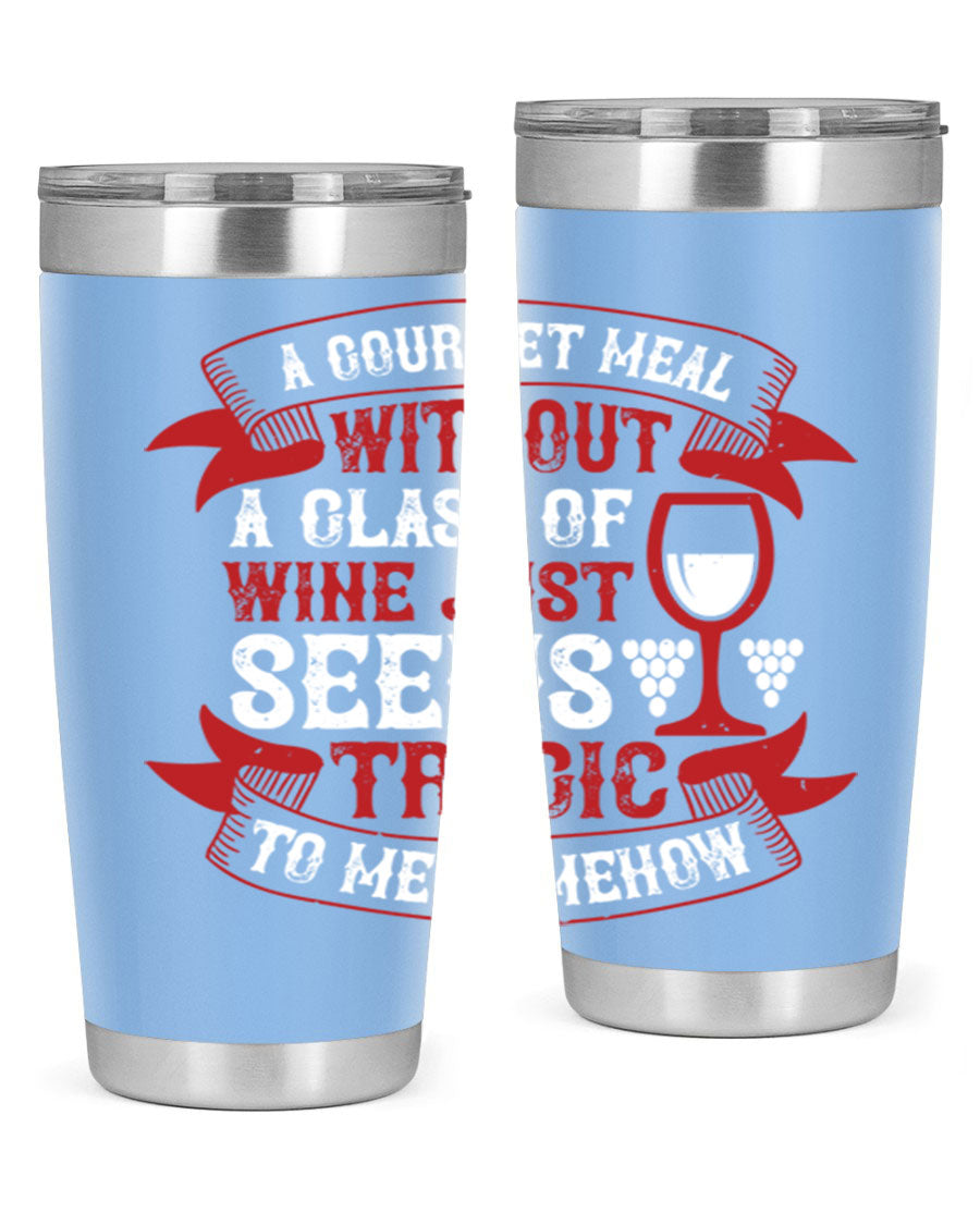 A stylish 20oz and 30oz stainless steel tumbler with a copper lining, designed for keeping beverages hot or cold, featuring a drink-thru lid.