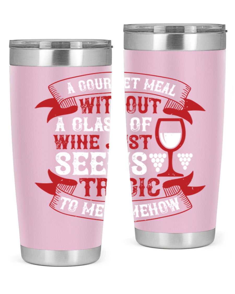 A stylish 20oz and 30oz stainless steel tumbler with a copper lining, designed for keeping beverages hot or cold, featuring a drink-thru lid.