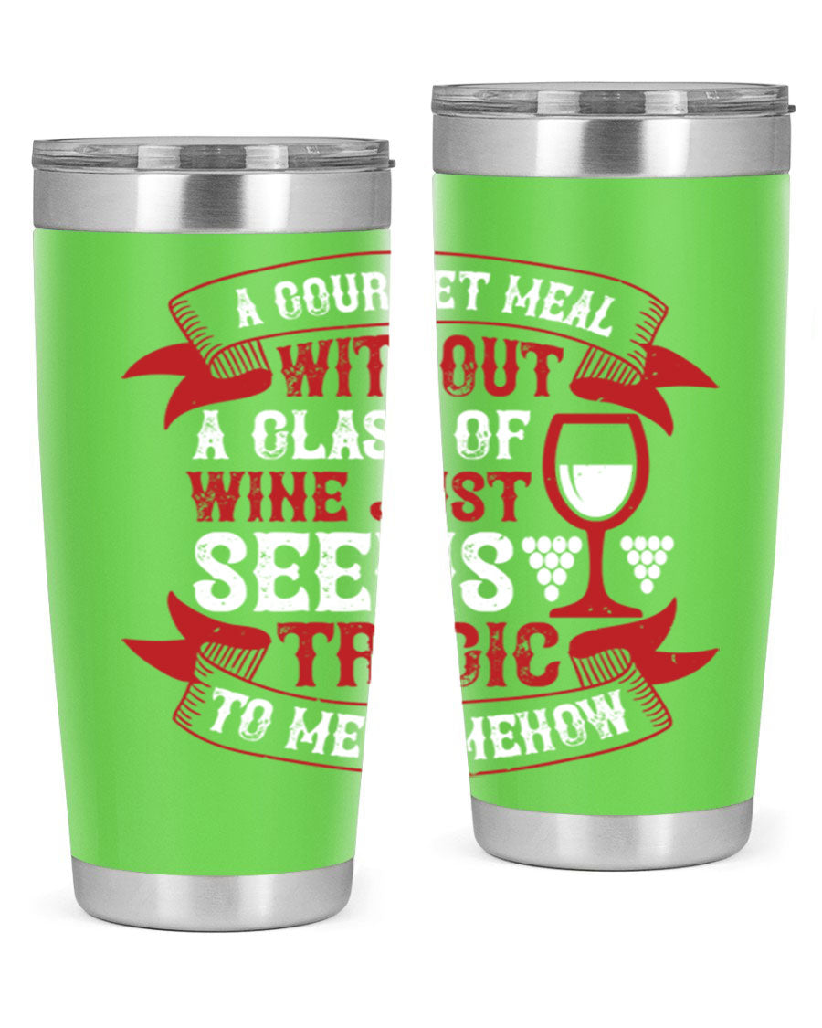 A stylish 20oz and 30oz stainless steel tumbler with a copper lining, designed for keeping beverages hot or cold, featuring a drink-thru lid.