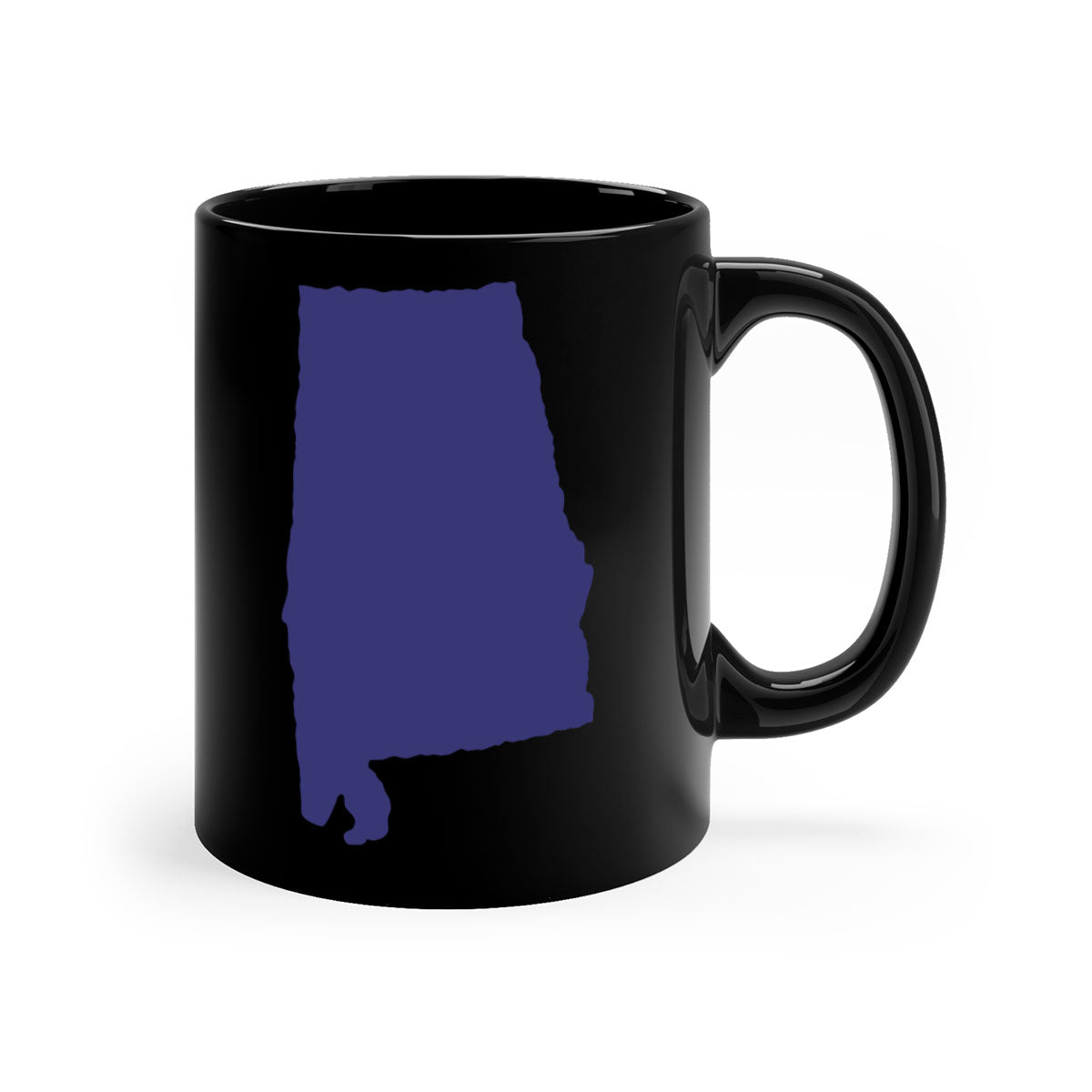 Alabama 50# Mug featuring a glossy finish with a colored handle and interior, available in five colors.