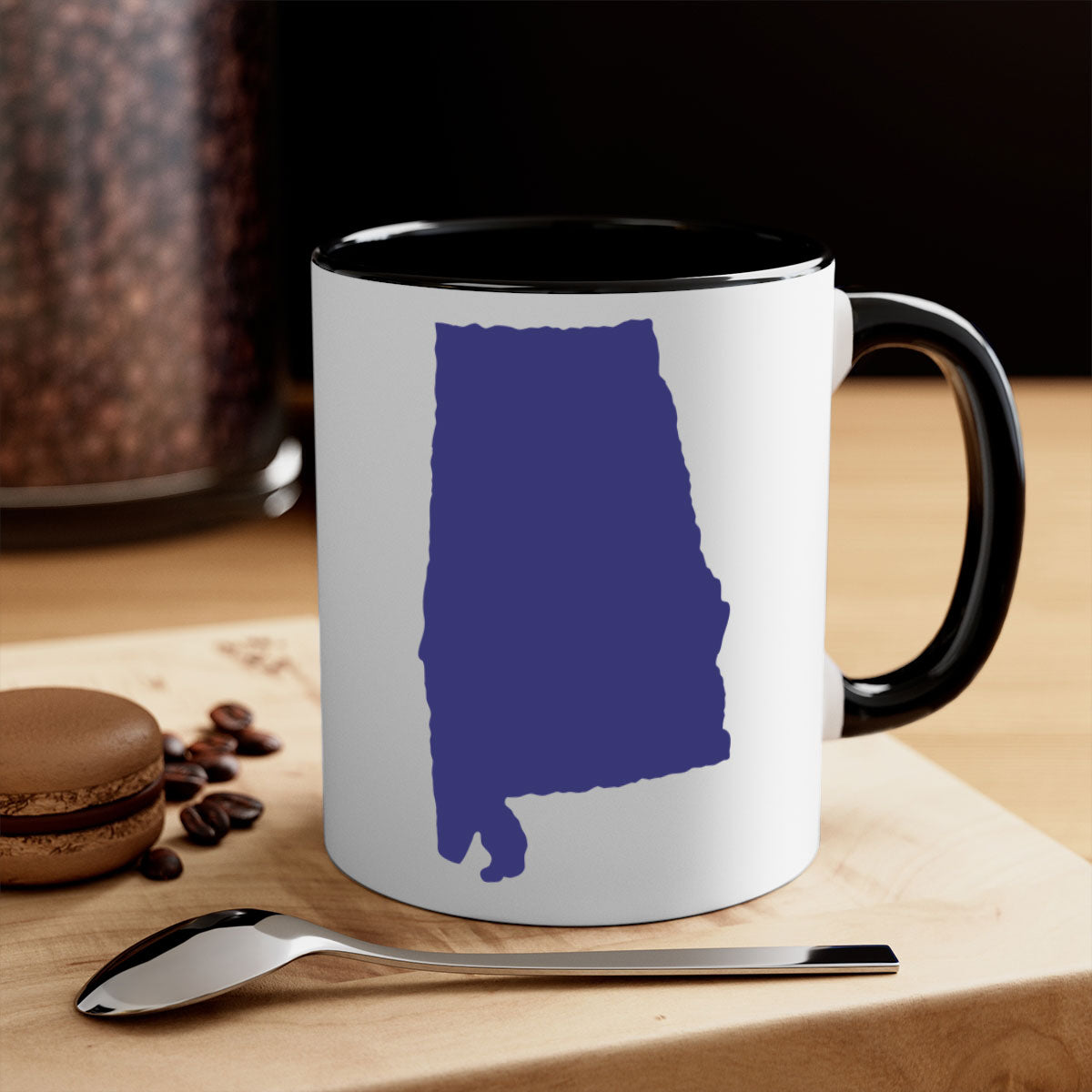 Alabama 50# Mug featuring a glossy finish with a colored handle and interior, available in five colors.