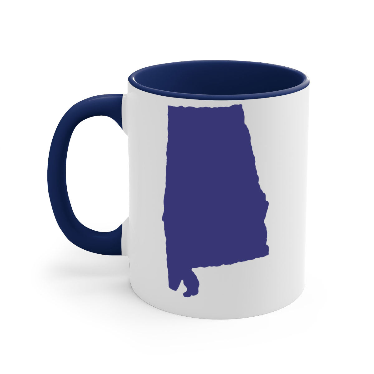 Alabama 50# Mug featuring a glossy finish with a colored handle and interior, available in five colors.