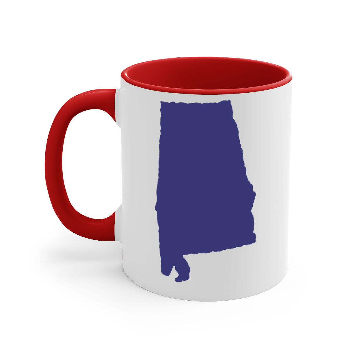 Alabama 50# Mug featuring a glossy finish with a colored handle and interior, available in five colors.