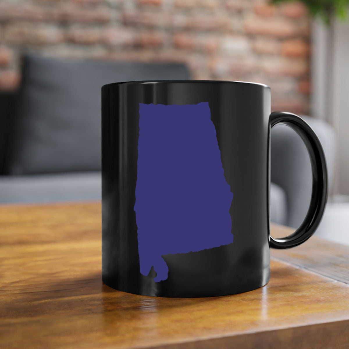 Alabama 50# Mug featuring a glossy finish with a colored handle and interior, available in five colors.