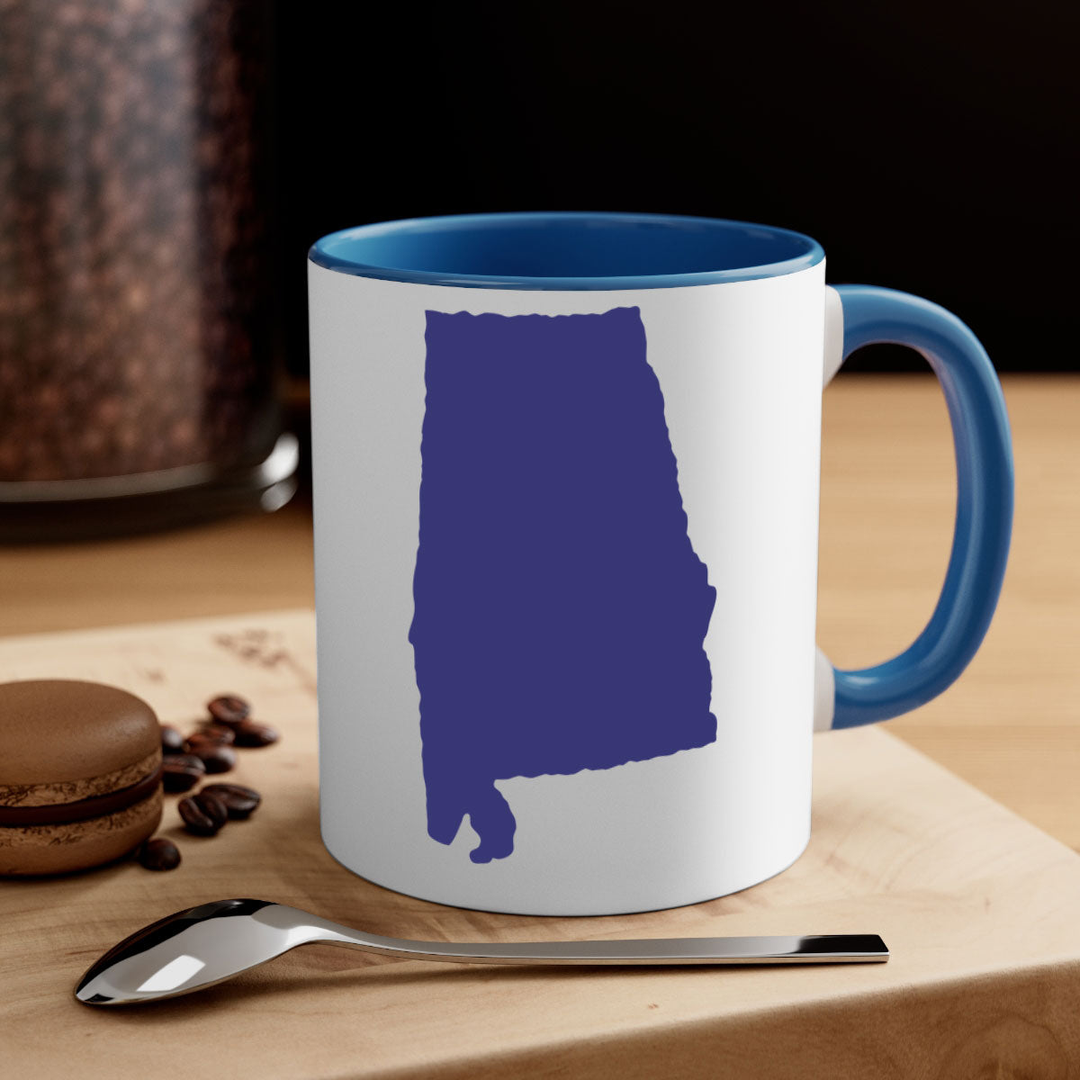 Alabama 50# Mug featuring a glossy finish with a colored handle and interior, available in five colors.