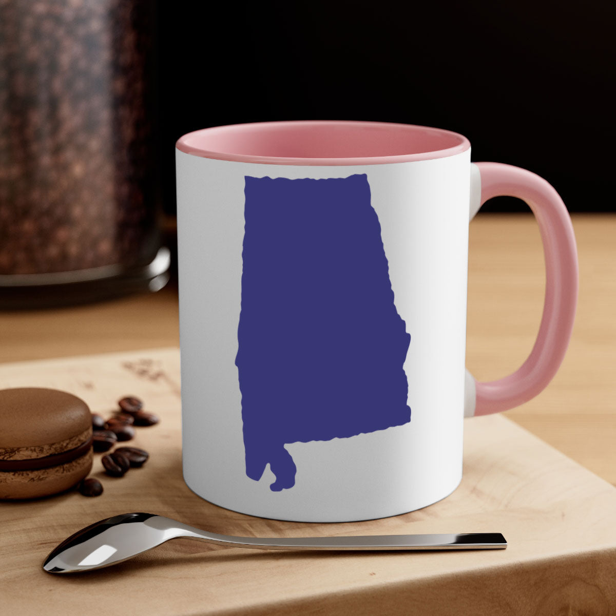 Alabama 50# Mug featuring a glossy finish with a colored handle and interior, available in five colors.