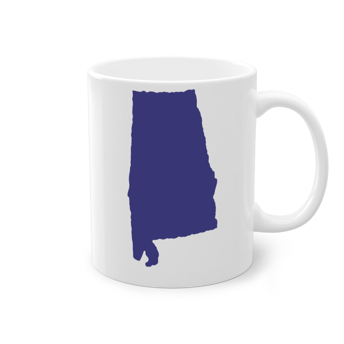 Alabama 50# Mug featuring a glossy finish with a colored handle and interior, available in five colors.