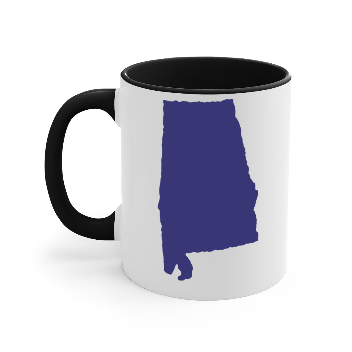 Alabama 50# Mug featuring a glossy finish with a colored handle and interior, available in five colors.