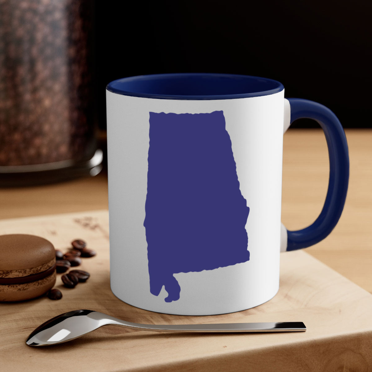 Alabama 50# Mug featuring a glossy finish with a colored handle and interior, available in five colors.