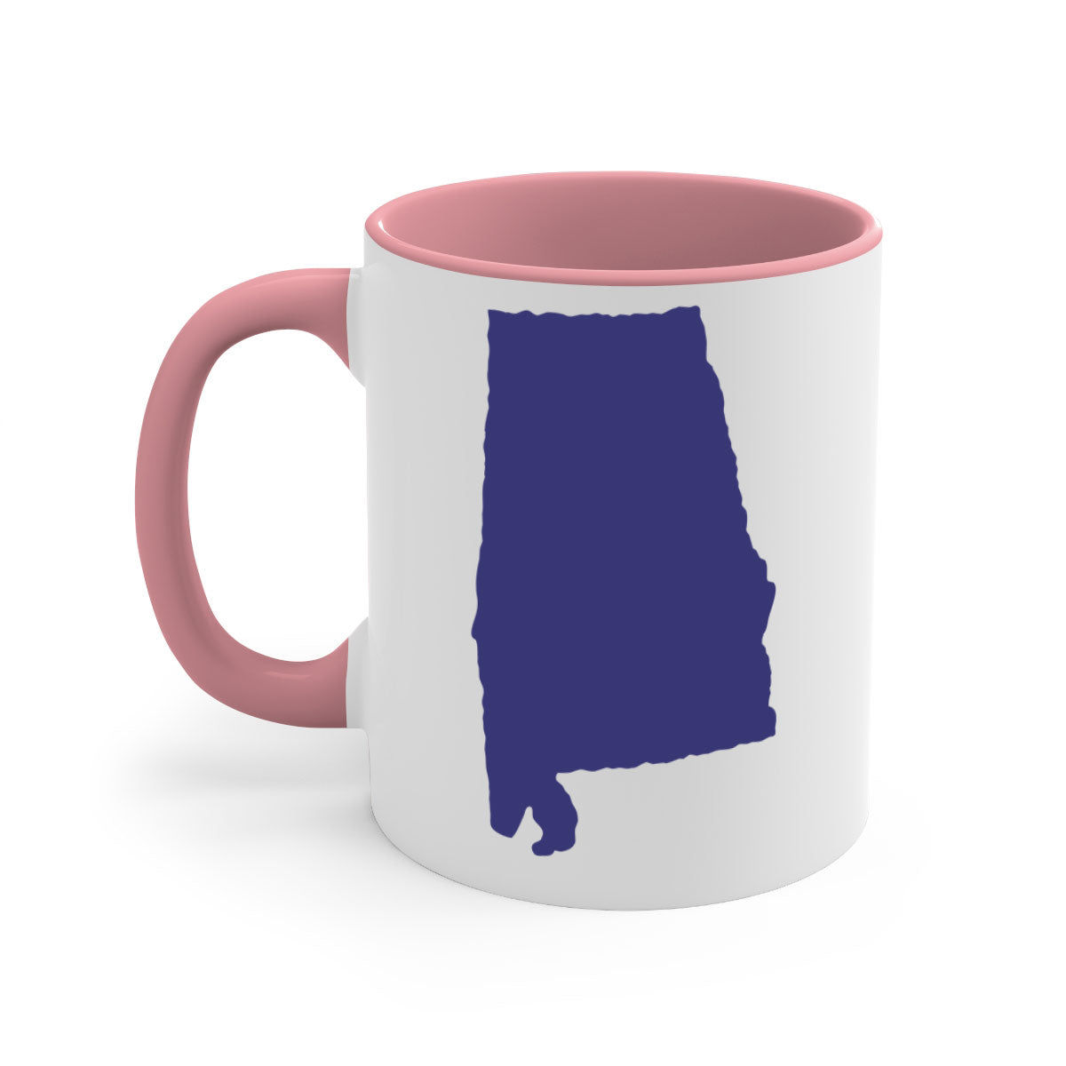 Alabama 50# Mug featuring a glossy finish with a colored handle and interior, available in five colors.