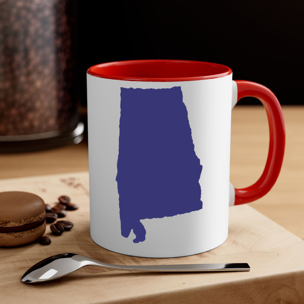 Alabama 50# Mug featuring a glossy finish with a colored handle and interior, available in five colors.