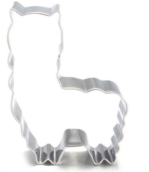 Alpaca Cookie Cutter in various sizes, made from cook-safe metal, perfect for baking fun alpaca-shaped cookies.