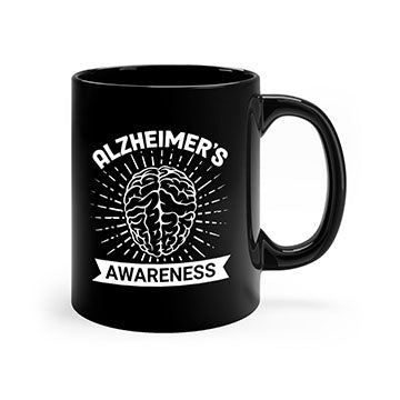 Alzheimer's Awareness Mug featuring a two-tone design with a colored handle and interior, available in multiple colors and sizes.