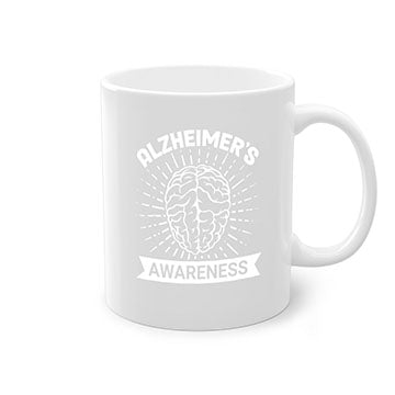 Alzheimer's Awareness Mug featuring a two-tone design with a colored handle and interior, available in multiple colors and sizes.