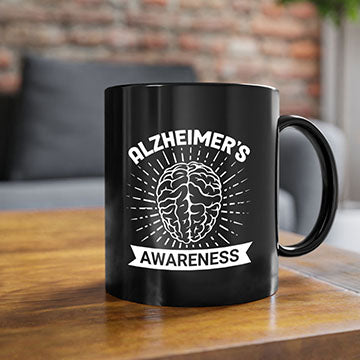 Alzheimer's Awareness Mug featuring a two-tone design with a colored handle and interior, available in multiple colors and sizes.