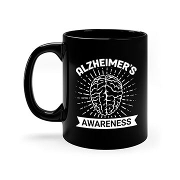 Alzheimer's Awareness Mug featuring a two-tone design with a colored handle and interior, available in multiple colors and sizes.