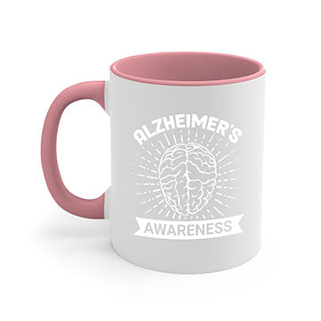 Alzheimer's Awareness Mug featuring a two-tone design with a colored handle and interior, available in multiple colors and sizes.