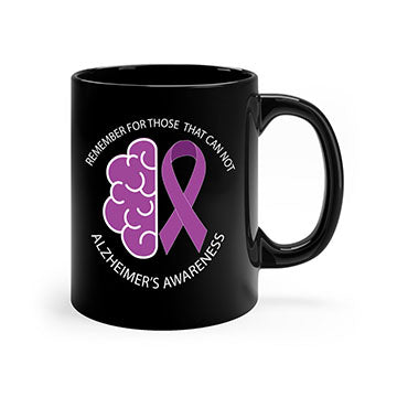 Alzheimer's awareness mug featuring a two-tone design with a colored handle and glossy finish, available in multiple colors.