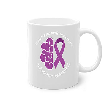 Alzheimer's awareness mug featuring a two-tone design with a colored handle and glossy finish, available in multiple colors.