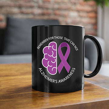 Alzheimer's awareness mug featuring a two-tone design with a colored handle and glossy finish, available in multiple colors.