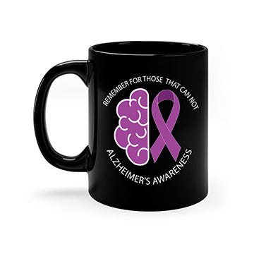 Alzheimer's awareness mug featuring a two-tone design with a colored handle and glossy finish, available in multiple colors.