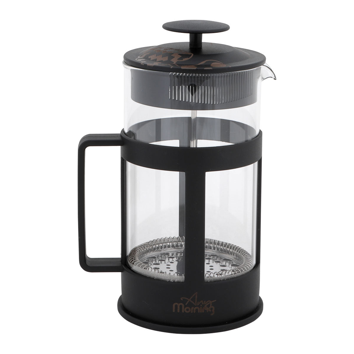 Any Morning FY04 French Press Kaffeebereiter in Schwarz mit 800 ml Kapazität, aus robustem Kunststoff und Edelstahl, ideal für Kaffee und Tee.