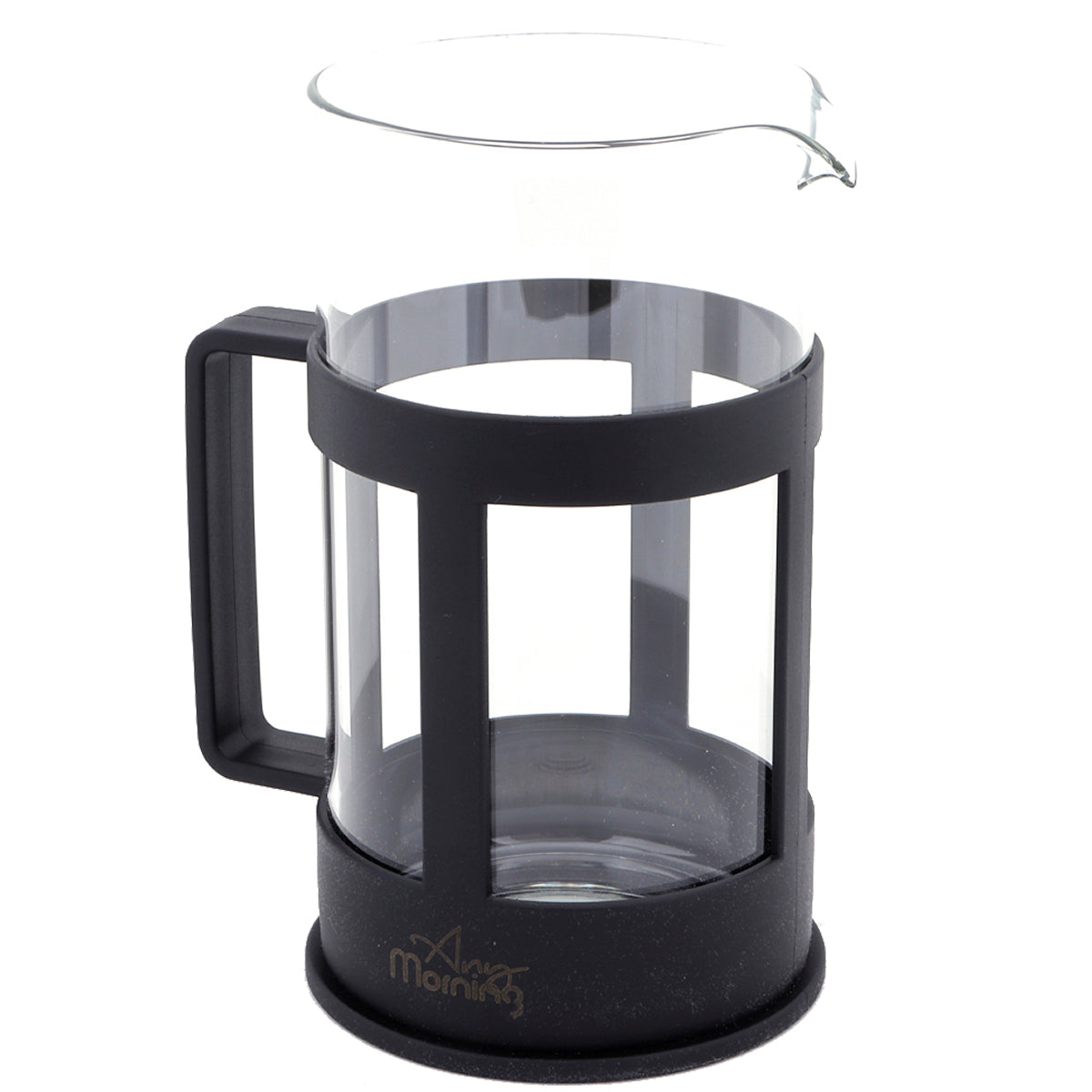 Any Morning FY04 French Press Kaffeebereiter in Schwarz mit 800 ml Kapazität, aus robustem Kunststoff und Edelstahl, ideal für Kaffee und Tee.