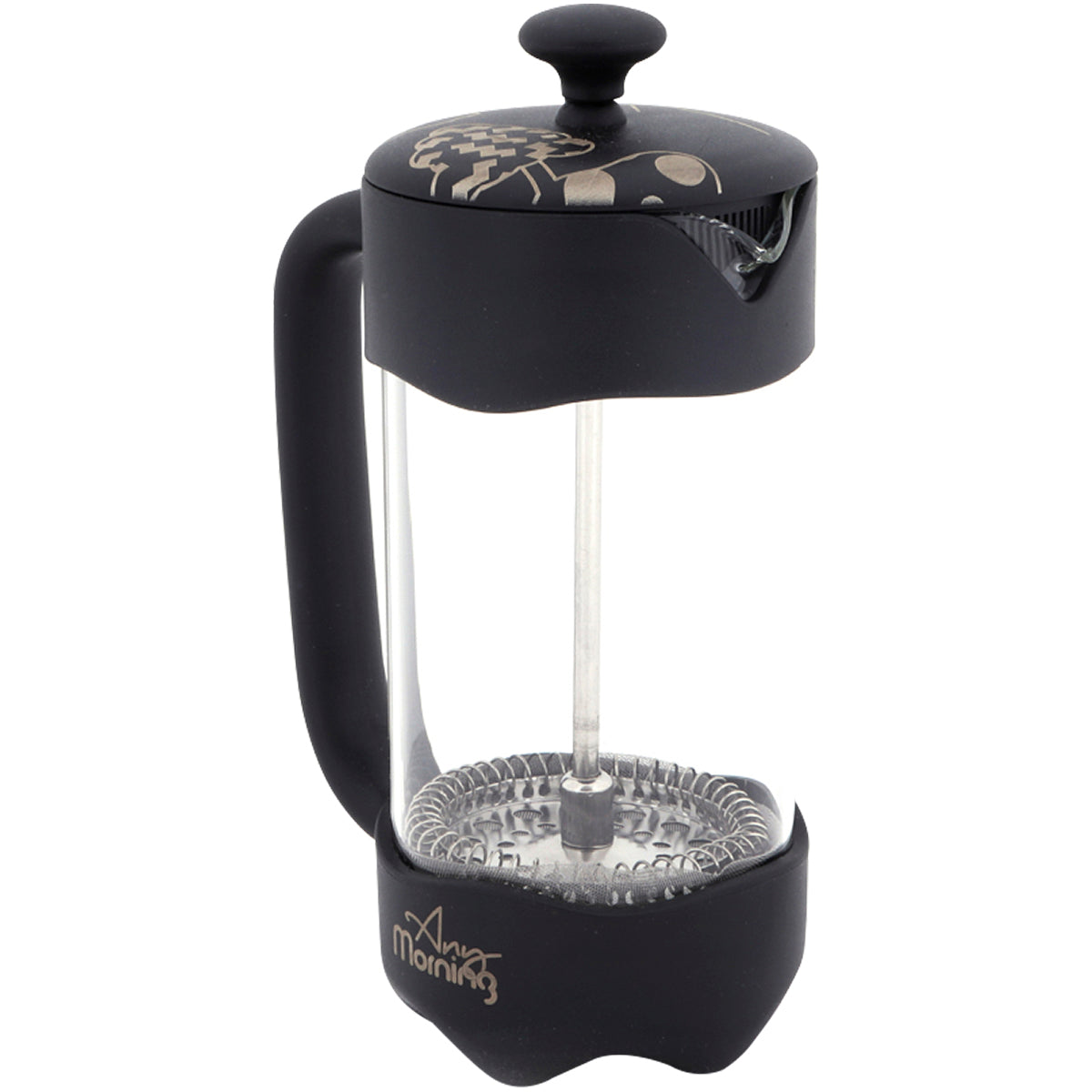 Any Morning FY92 French Press in Schwarz, 350 ml, aus robustem Kunststoff mit Edelstahl-Filter für perfekten Kaffee.