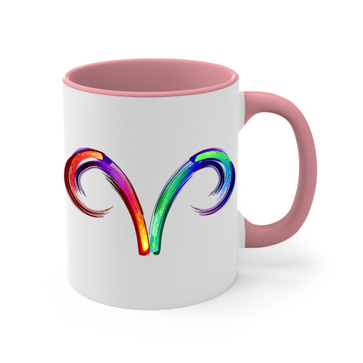 Aries 559# Zodiac Mug with a glossy finish, featuring a colored handle and interior, available in multiple colors.