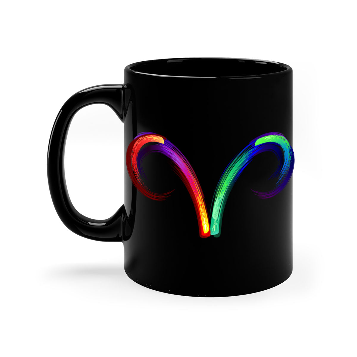 Aries 559# Zodiac Mug with a glossy finish, featuring a colored handle and interior, available in multiple colors.