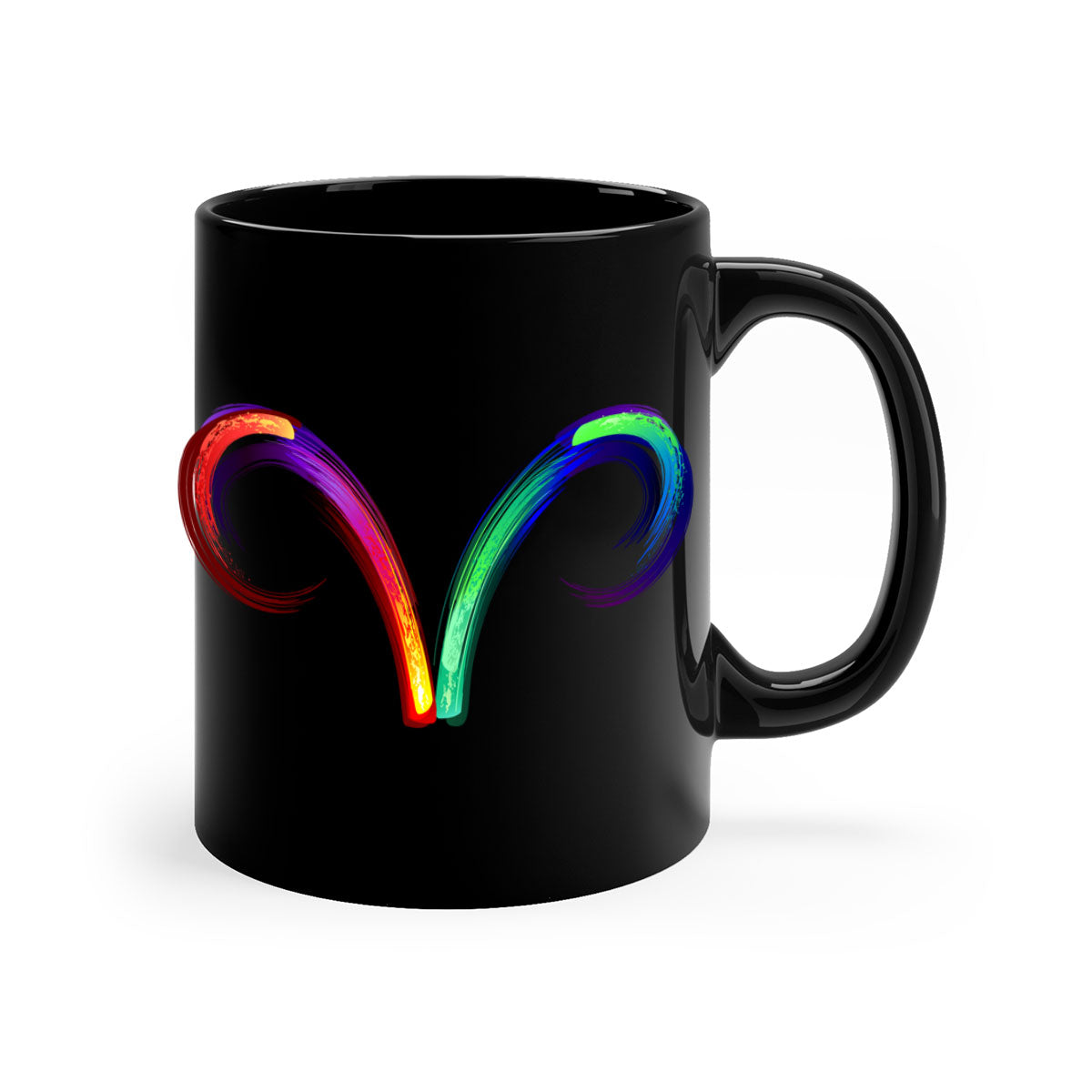 Aries 559# Zodiac Mug with a glossy finish, featuring a colored handle and interior, available in multiple colors.