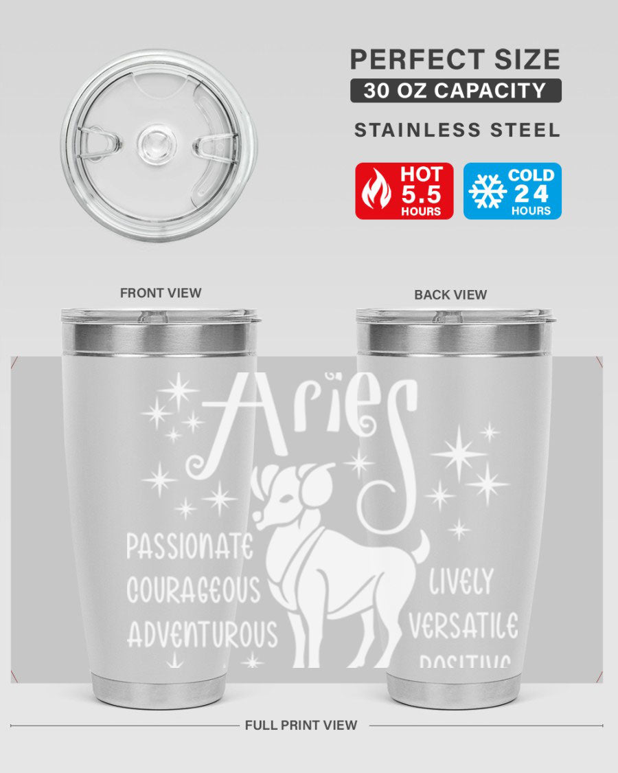 Aries 99# Tumbler showcasing a sleek design with double wall vacuum stainless steel and a press-in lid, perfect for hot and cold beverages.