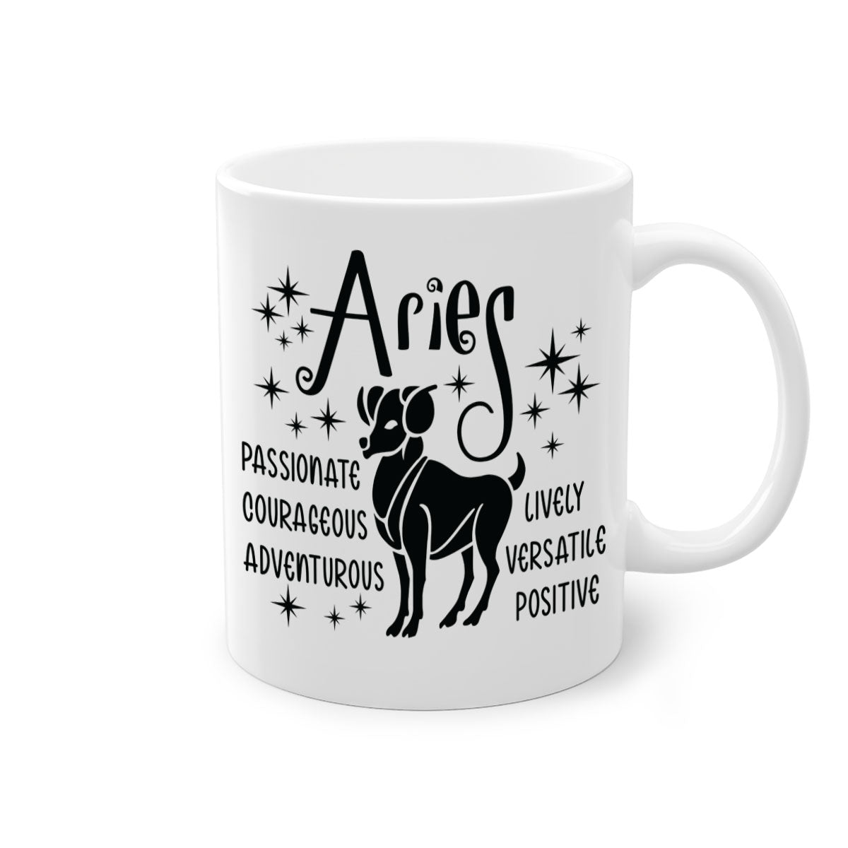 Aries 93# Mug featuring a glossy finish with a colored handle and interior, available in five vibrant colors.