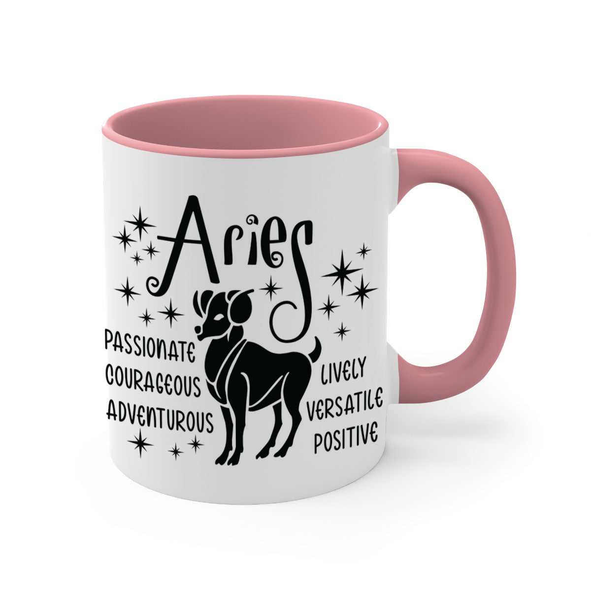 Aries 93# Mug featuring a glossy finish with a colored handle and interior, available in five vibrant colors.