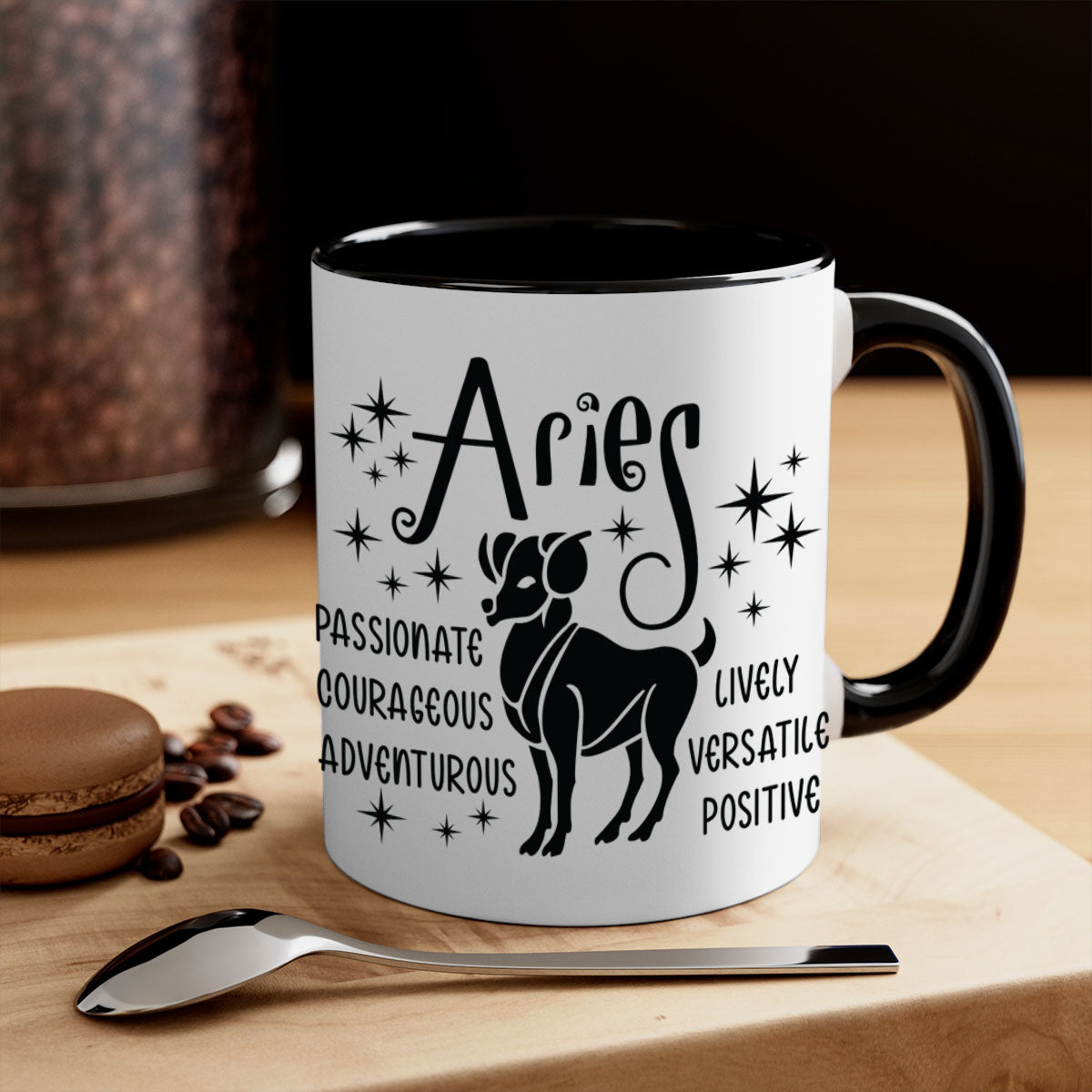 Aries 93# Mug featuring a glossy finish with a colored handle and interior, available in five vibrant colors.