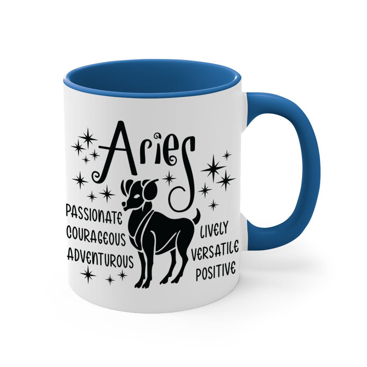 Aries 93# Mug featuring a glossy finish with a colored handle and interior, available in five vibrant colors.