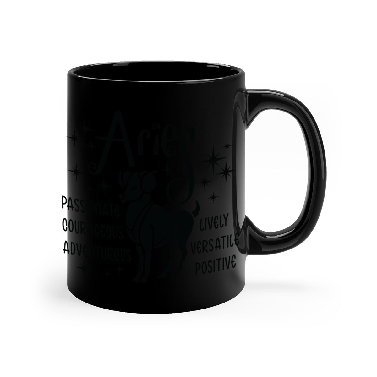 Aries 93# Mug featuring a glossy finish with a colored handle and interior, available in five vibrant colors.