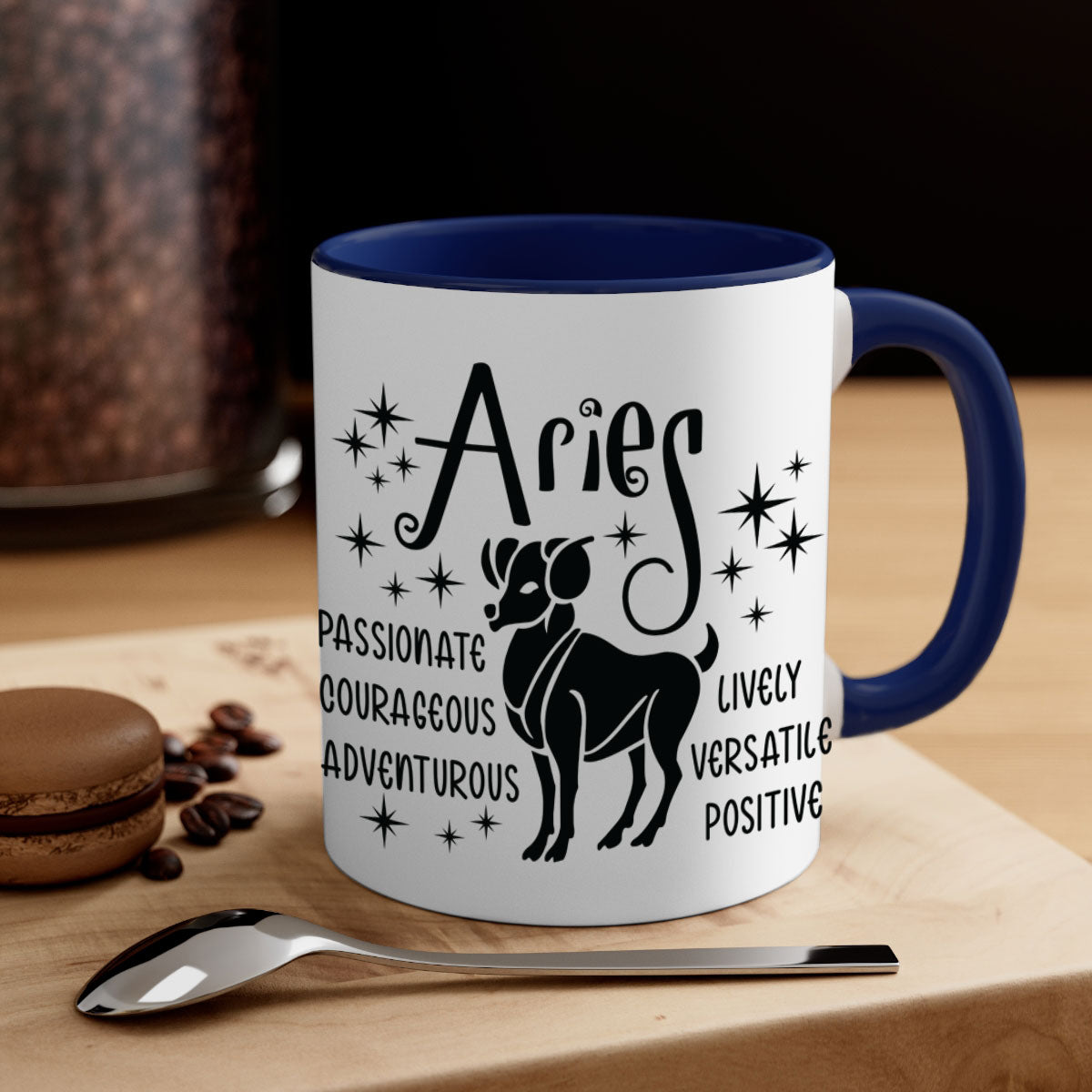 Aries 93# Mug featuring a glossy finish with a colored handle and interior, available in five vibrant colors.