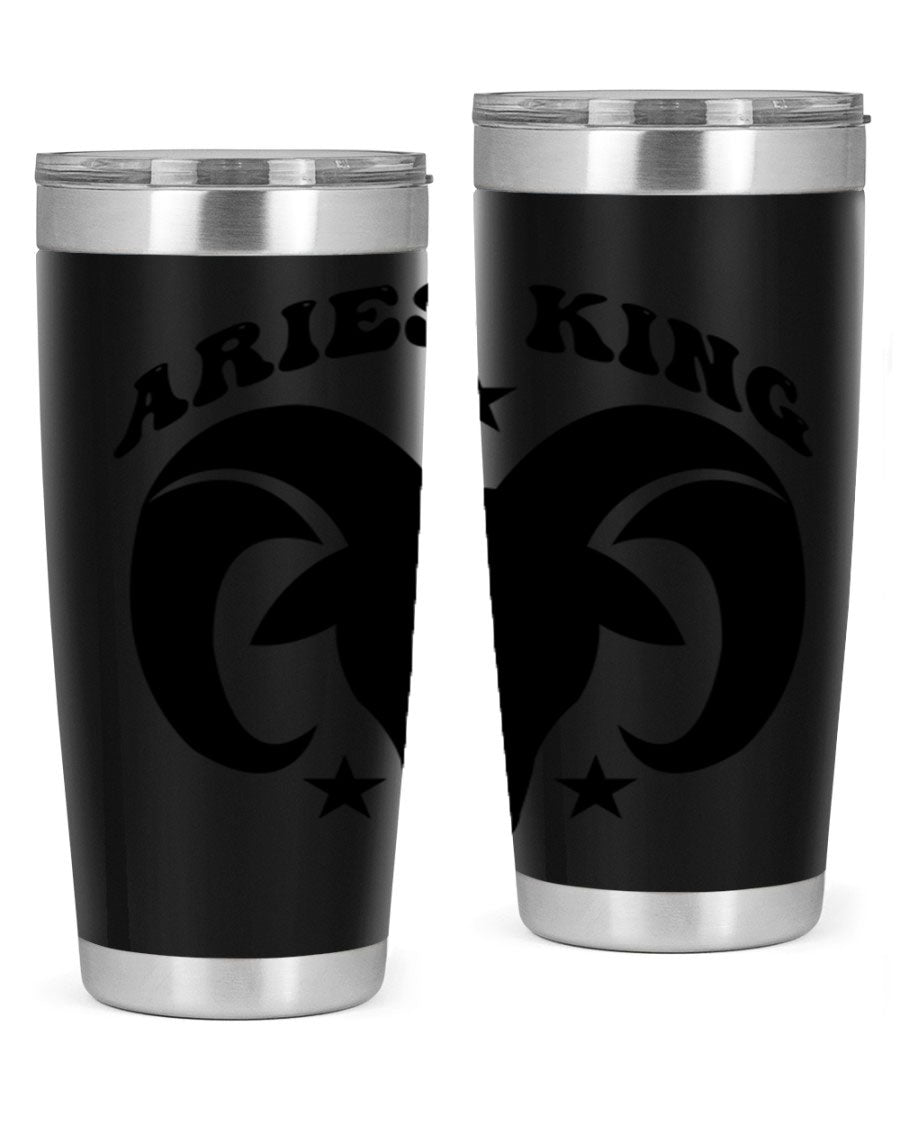 Aries King 110# Tumbler in stainless steel with a stylish design, perfect for hot and cold beverages.