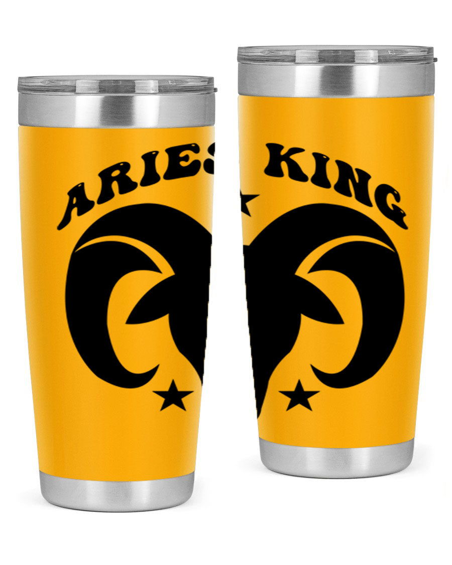 Aries King 110# Tumbler in stainless steel with a stylish design, perfect for hot and cold beverages.