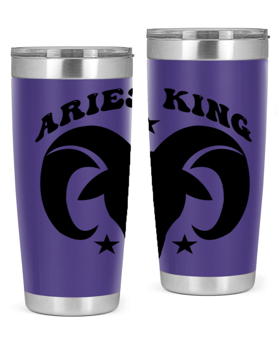 Aries King 110# Tumbler in stainless steel with a stylish design, perfect for hot and cold beverages.